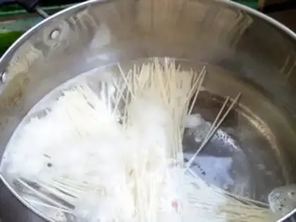 Make Soybean mushroom noodles step 6
