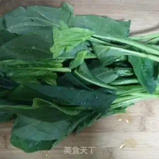 Make Spinach ham fan egg soup step 0