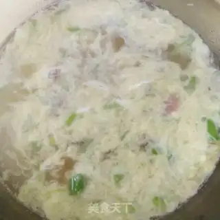 Make Spinach ham fan egg soup step 6