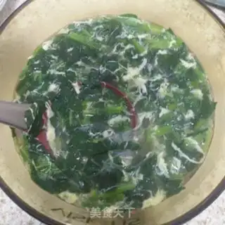 Make Spinach ham fan egg soup step 7