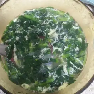 Make Spinach ham fan egg soup step 9