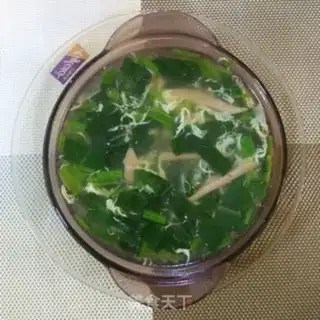 Make Spinach ham fan egg soup step 10