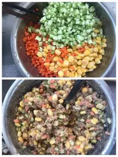Make Beef corn and vegetable dumplings step 2