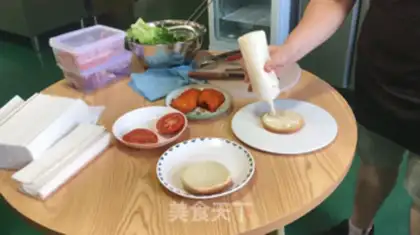 Make Red chicken steak burger step 2
