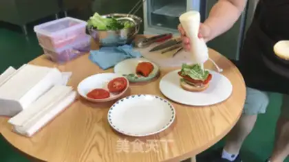 Make Red chicken steak burger step 3