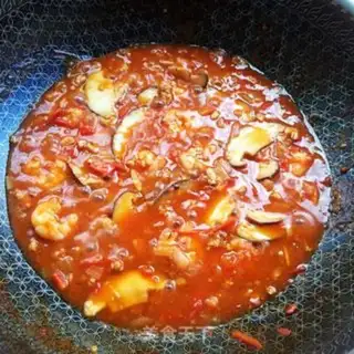 Make Cheese and shrimp and pasta step 8