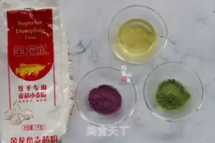 Make Potato four-coloured dumplings step 0