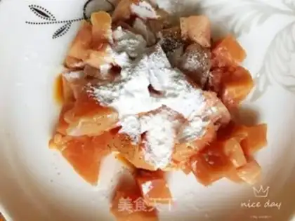 Make Little fried chicken apricot mushroom step 3