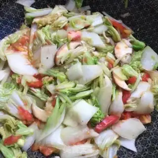 Make Tomato mushrooms and cabbage step 6