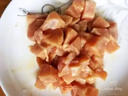 Make Little fried chicken apricot mushroom step 4