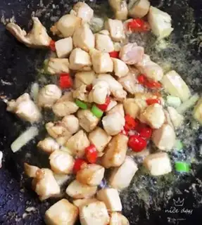 Make Little fried chicken apricot mushroom step 7