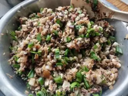 Make The rice mushrooms step 0