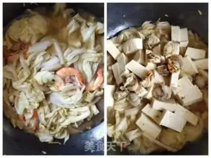 Make Shrimp gravy, bean curd seafood step 6