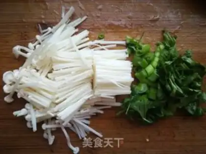 Make Golden pins and mushrooms, sprouts and eggs soup step 5