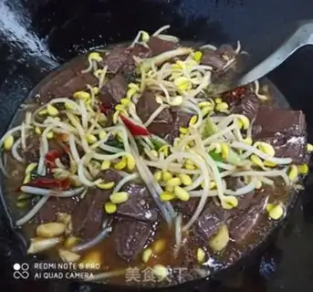 Make The bean sprouts burn duck blood step 4
