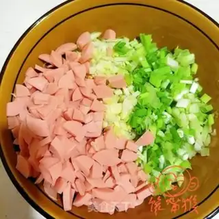 Make Celery ham cakes step 1