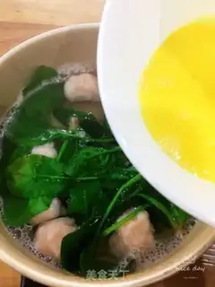 Make Shrimpball spinach egg soup step 5