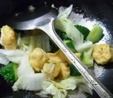 Make The cucumber, the tofu, the cabbage step 8