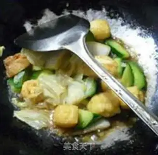 Make The cucumber, the tofu, the cabbage step 10