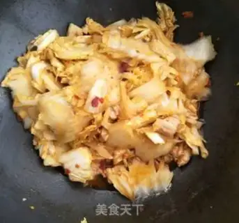 Make Hot sauce and cabbage step 4