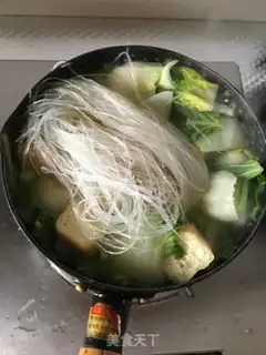 Make A tofu fruit fan soup step 2