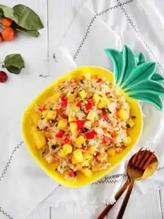Make Pineapple five-colored rice step 8