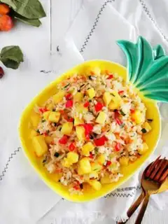 Make Pineapple five-colored rice step 10