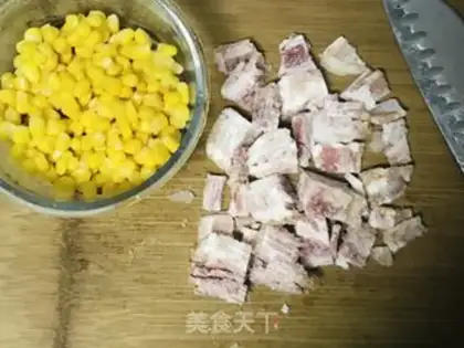 Make Puffy bacon cheesecake step 1