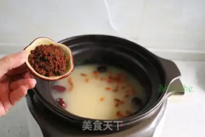 Make Red sugar rice congee step 5