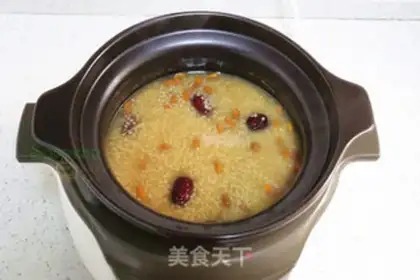 Make Red sugar rice congee step 6
