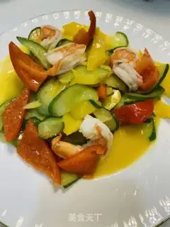 Make Pepper cucumber shrimp step 6