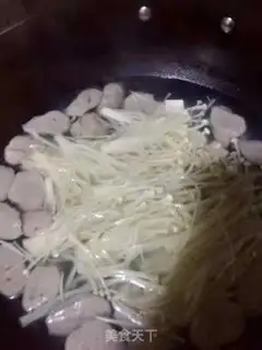 Make Golden mushroom meatball soup step 3