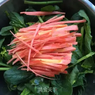 Make A spinach mix fan step 2