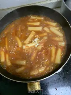 Make Hot fried rice cake step 4