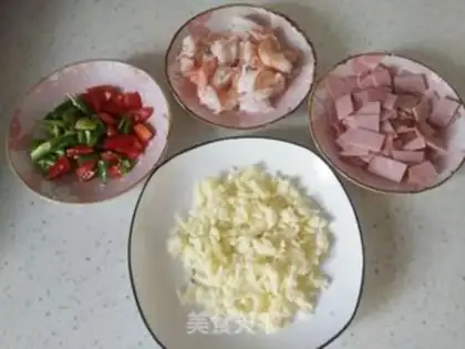 Make Shrimp ham pizza step 1