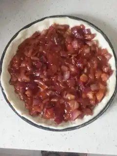 Make Shrimp ham pizza step 7