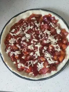 Make Shrimp ham pizza step 8