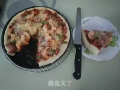 Make Shrimp ham pizza step 11