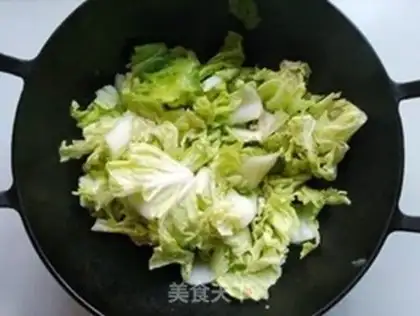 Make Shrimp sauce and cabbage step 3