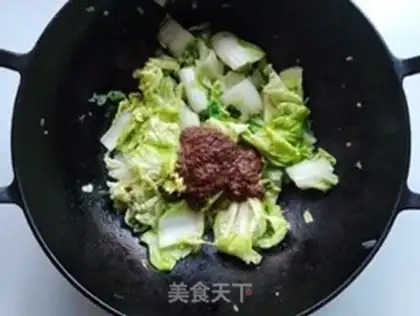 Make Shrimp sauce and cabbage step 4