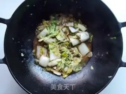 Make Shrimp sauce and cabbage step 5