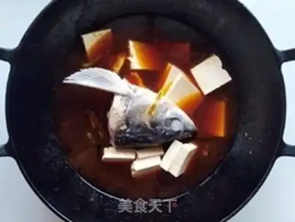 Make Tofu burns fish heads step 5