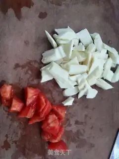 Make Tomato fried mountain medicine step 2