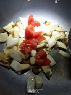 Make Tomato fried mountain medicine step 6