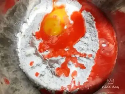 Make Carrot egg paste step 2