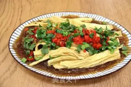 Make A fan of steamed peppers step 9