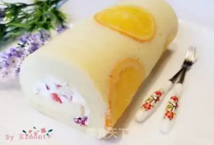 Make Orange cake roll step 21