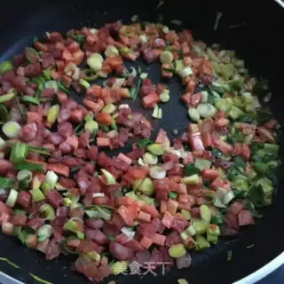 Make Carrot and sausage fried rice step 3