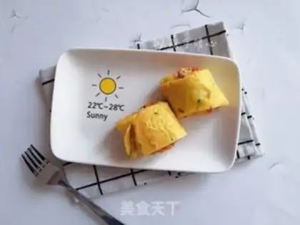 Make Onion egg burrito step 9