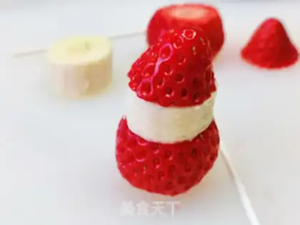 Make Strawberry Snowman step 5